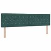 vidaXL T&ecirc;te de lit LED avec t&ecirc;te de lit Vert fonc&eacute; 180 cm Polyester
