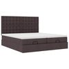 VidaXL Cadre de lit ottoman avec matelas marron fonc&eacute; 200x200 cm tissu