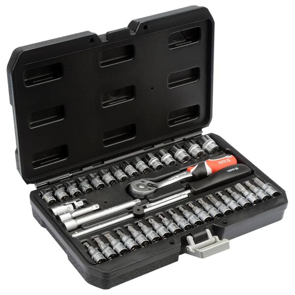 YATO Kit d'outils de 38 pi&egrave;ces en m&eacute;tal Noir YT-14471
