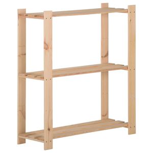 vidaXL &Eacute;tag&egrave;re de stockage 3 niveaux 80x28,5x90 cm Bois de pin massif