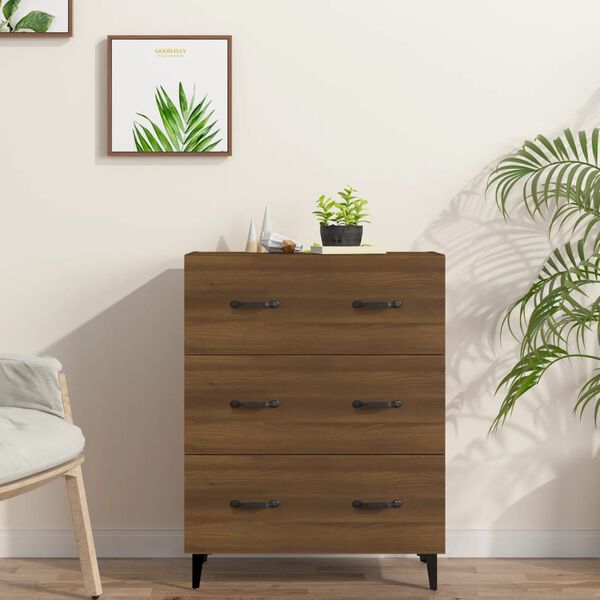 vidaXL Buffet chêne marron 69,5x34x90 cm bois d'ingénierie