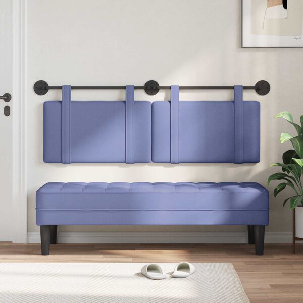 vidaXL T&ecirc;te de lit suspendue Uni Bleu denim 130 x 55 x 5 cm tissu