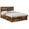 vidaXL Cadre de lit Ch&ecirc;ne fum&eacute; 140 x 190 cm Bois Ing&eacute;nierie