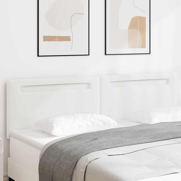 vidaXL T&ecirc;te de lit LED Blanc 180 cm Cuir synth&eacute;tique