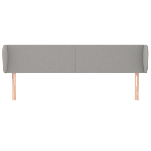 vidaXL T&ecirc;te de lit avec oreilles Gris clair 163x23x78/88 cm Tissu