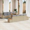 vidaXL Ensemble de canap&eacute; de jardin 9 pcs Beige Poly rotin
