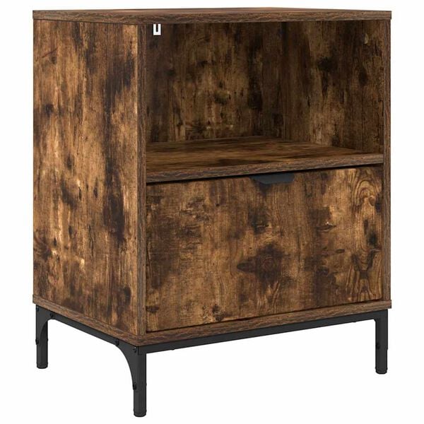 vidaXL Cabinet de chevet Ch&ecirc;ne fum&eacute; 49 x 36 x 61 cm Bois d'ing&eacute;nierie