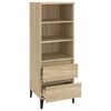 vidaXL Buffet haut Ch&ecirc;ne sonoma 40x36x110 cm Bois d'ing&eacute;nierie