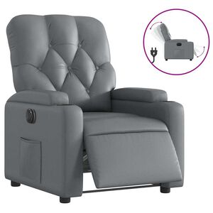 vidaXL Fauteuil inclinable &eacute;lectrique Gris Similicuir
