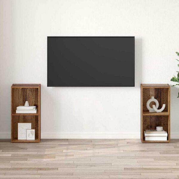vidaXL Ensemble meuble TV 2 pcs Bois Ancien 72 x 35 x 36,5 cm