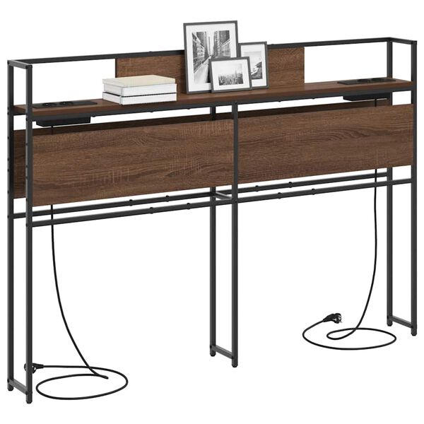 vidaXL T&ecirc;te de lit de rangement Ch&ecirc;ne marron 160 cm Bois d'ing&eacute;nierie