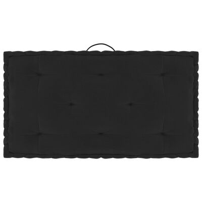 vidaXL Coussins de plancher de palette 7 pcs Noir Coton