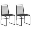 vidaXL Chaises de jardin 2 pcs Noir 48 x 55 x 89,5 cm Rotin
