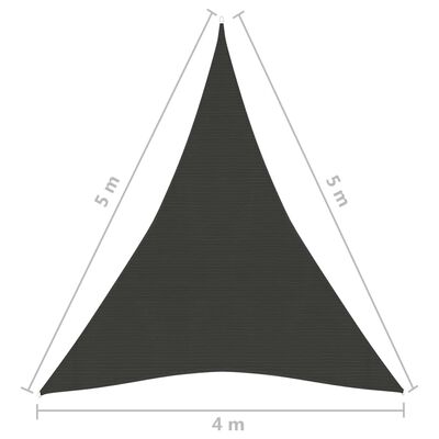 vidaXL Voile d'ombrage 160 g/m² Anthracite 4x5x5 m PEHD