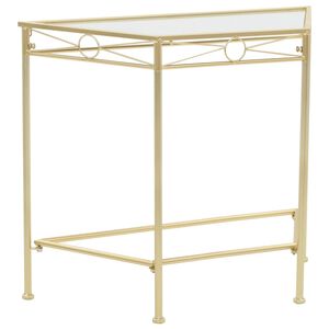 vidaXL Table d'appoint Style vintage M&eacute;tal 87 x 34 x 73 cm Dor&eacute;