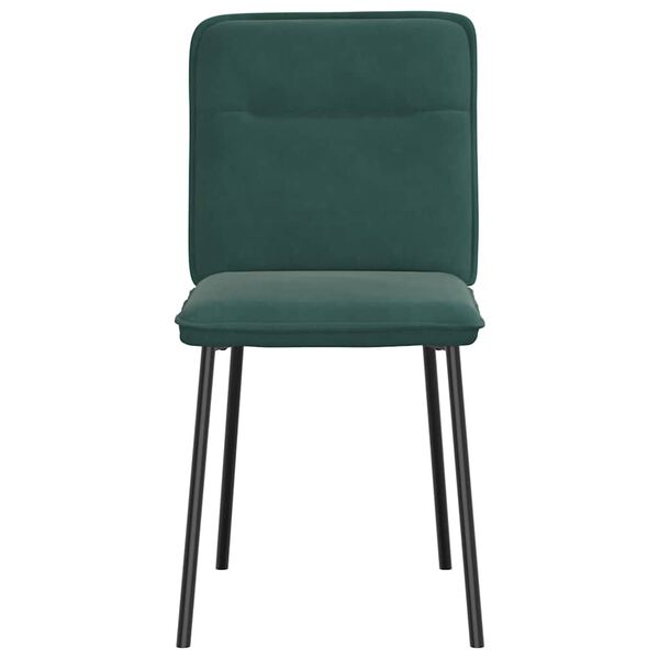 vidaXL Chaises &agrave; manger lot de 2 Vert fonc&eacute; Velours