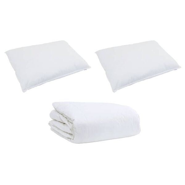 vidaXL Ensemble de Duvet avec oreiller 3 pcs Blanc Plume de canard