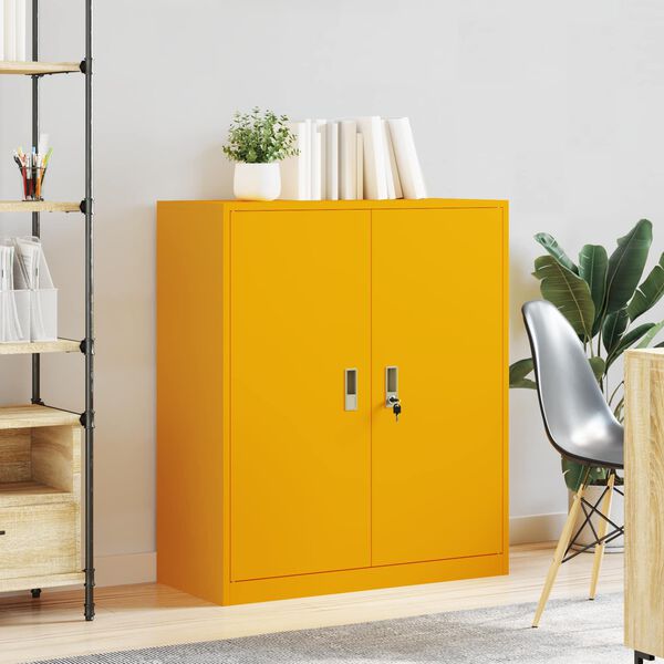 vidaXL Armoire de rangement Jaune moutarde 90 x 40 x 105 cm Acier