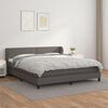 vidaXL Sommier &agrave; lattes de lit avec matelas Gris 160x200 cm Similicuir