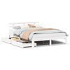 vidaXL Cadre de lit avec tiroirs sans matelas blanc 135x190 cm