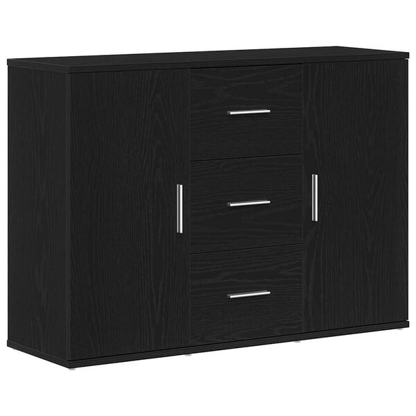 vidaXL Buffet chêne noir 91x29,5x65 cm bois d'ingénierie