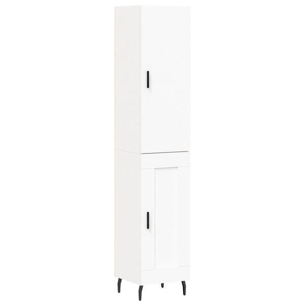 vidaXL Buffet haut Blanc 34,5x34x180 cm Bois d'ing&eacute;nierie