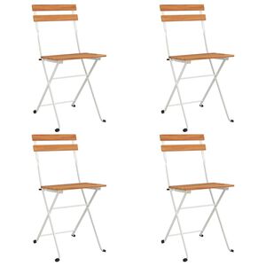 vidaXL Chaises pliantes 4 pi&egrave;ces en bois massif d'acacia et acier