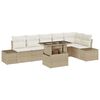 vidaXL Ensemble de canap&eacute; de jardin 7 pc Beige polyrotin