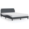 vidaXL Cadre de lit Dover gris fonc&eacute; 137x190 cm velours