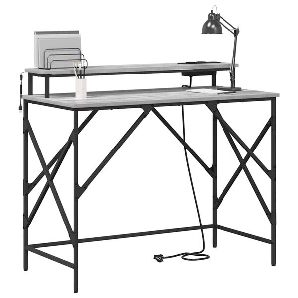 vidaXL Bureau Gris Sonoma 100 x 50 x 86,5 cm Bois d'ing&eacute;nierie
