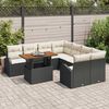 vidaXL Ensemble de canap&eacute; de jardin 9 pcs Noir Poly rotin