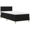 vidaXL Lit &agrave; ressorts avec matelas Noir 90 x 200 cm tissu