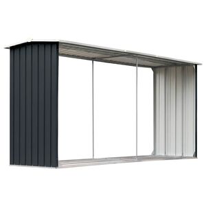 vidaXL Abri de stockage à bois Acier galvanisé 330x92x153cm Anthracite
