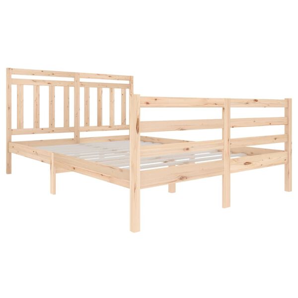 vidaXL Cadre de lit sans matelas bois massif 140x200 cm