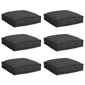 vidaXL Coussin 6 pcs Noir 40 x 40 x 8 cm Tissu Oxford