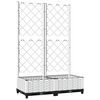 vidaXL Jardini&egrave;re avec treillis Blanc 80x40x121,5 cm PP