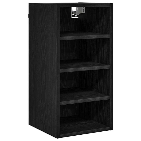 vidaXL Armoire suspendue avec &eacute;tag&egrave;re Ch&ecirc;ne noir 30 x 29,5 x 60 cm