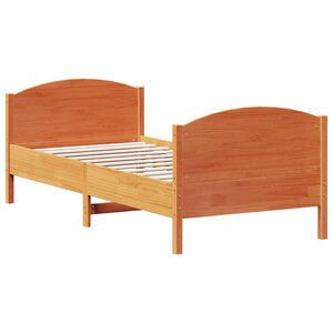 vidaXL Cadre de lit sans matelas cire marron 90x190 cm bois pin massif