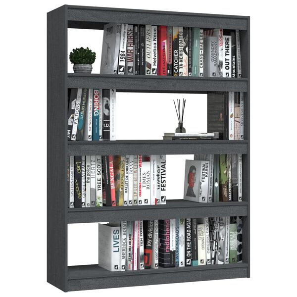 vidaXL Bibliothèque/Séparateur de pièce Gris 100x30x135,5cm Pin massif