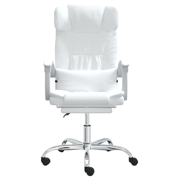 vidaXL Fauteuil inclinable de bureau Blanc Similicuir