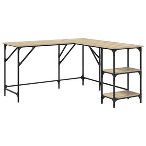 vidaXL Bureau ch&ecirc;ne sonoma 139x139x75 cm bois d'ing&eacute;nierie