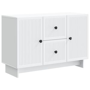vidaXL Buffet avec tiroir Blanc 89 x 34,5 x 60 cm Bois d'ing&eacute;nierie