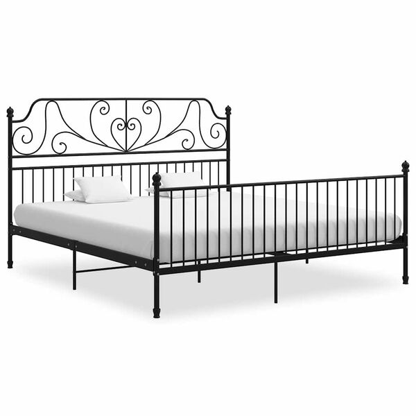 vidaXL Cadre de lit sans matelas noir m&eacute;tal 200x200 cm