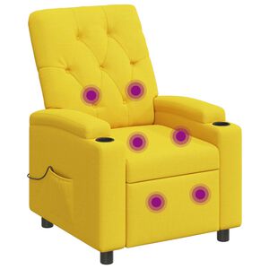 vidaXL Fauteuil de massage inclinable Jaune clair 75 x 95 x 101 cm