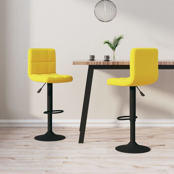vidaXL Tabourets de bar lot de 2 jaune moutarde velours