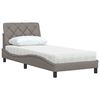vidaXL Lit avec matelas taupe 90x200 cm tissu