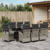 vidaXL Ensemble de salle &agrave; manger pour jardin 9 pcs Gris clair