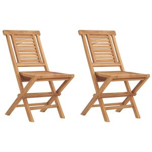 vidaXL Chaises pliantes (lot de 2) 47 x 63 x 90 cm, bois massif de teck