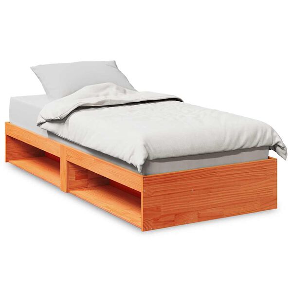 vidaXL Lit de jour sans matelas cire marron 100x200 cm pin massif