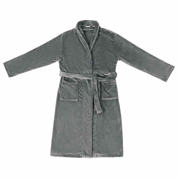 vidaXL Robe de bain sans capuche Gris fonc&eacute; s Flanelle